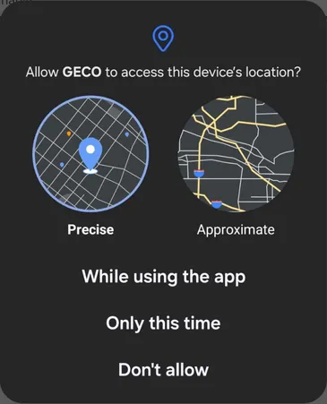 Allow device location