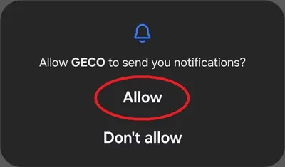 Allow notifications