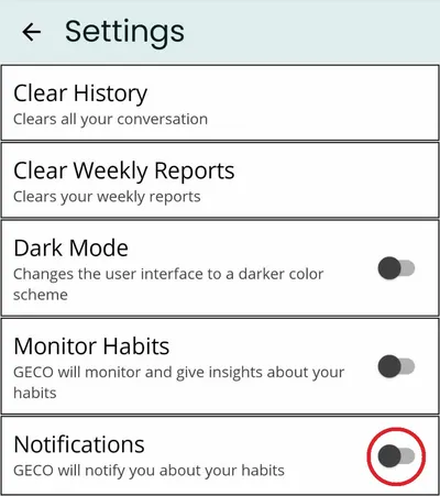 Encircled notifications